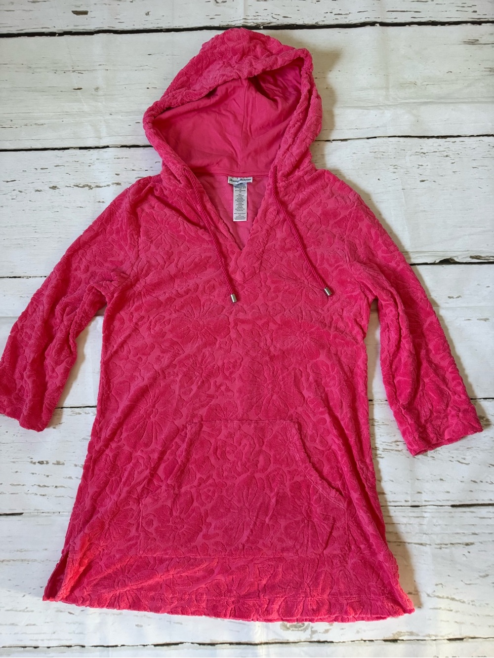 Tommy Bahama Bright Pink swim Terry cover up size M EUC